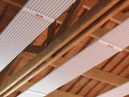 ceiling mounted infrared heating panels.